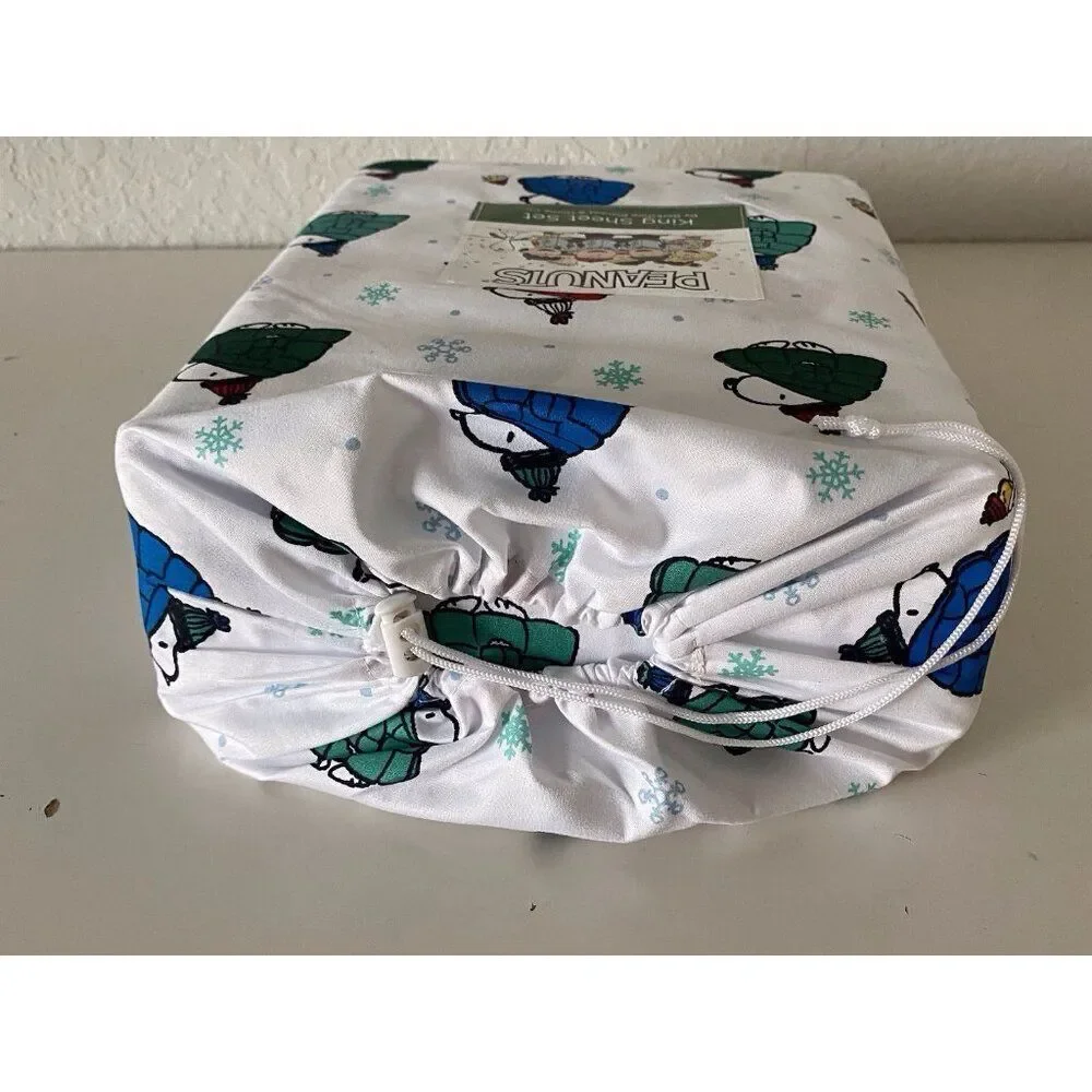 Peanuts Snoopy Puffy Puffer Coat Jacket Sheet‎ Set KING SIZE Multicolor Soft NEW